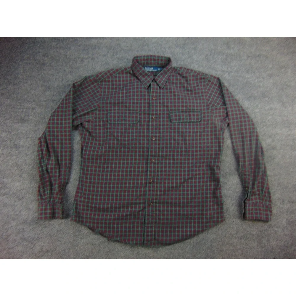 Polo‎ Ralph Lauren Button Down Mens Large Plaid Red Green Preppy Heritage Shirt